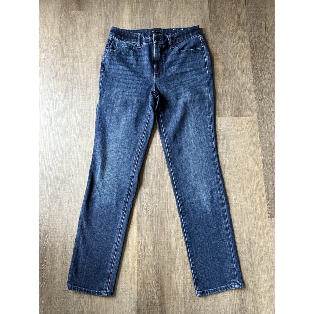 Talbots Jeans Womens Sz 0P XS High Waisted Straight Leg Pockets‎ Blue Denim Y2K